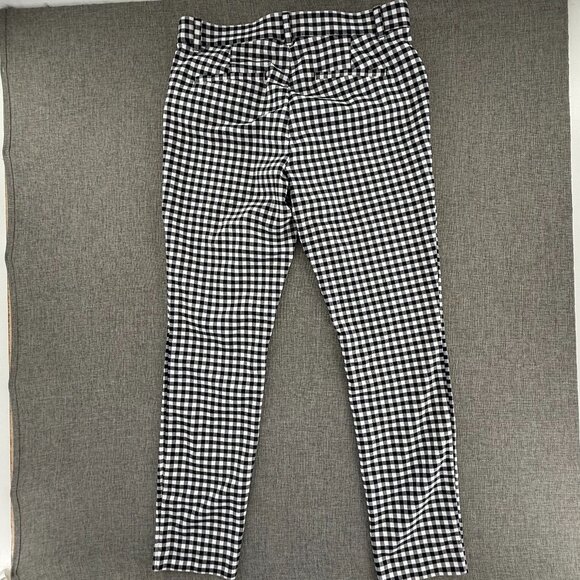 GAP Signature Skinny Ankle Pants Navy & White Plaid Size 8 Mid Rise Viscose Blen - Picture 13 of 15